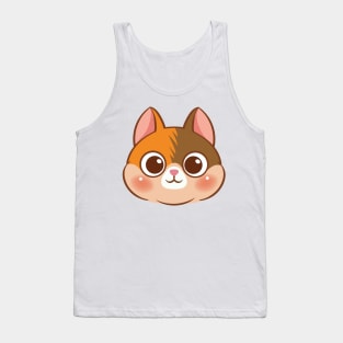 Cartoon cute cat face Tank Top